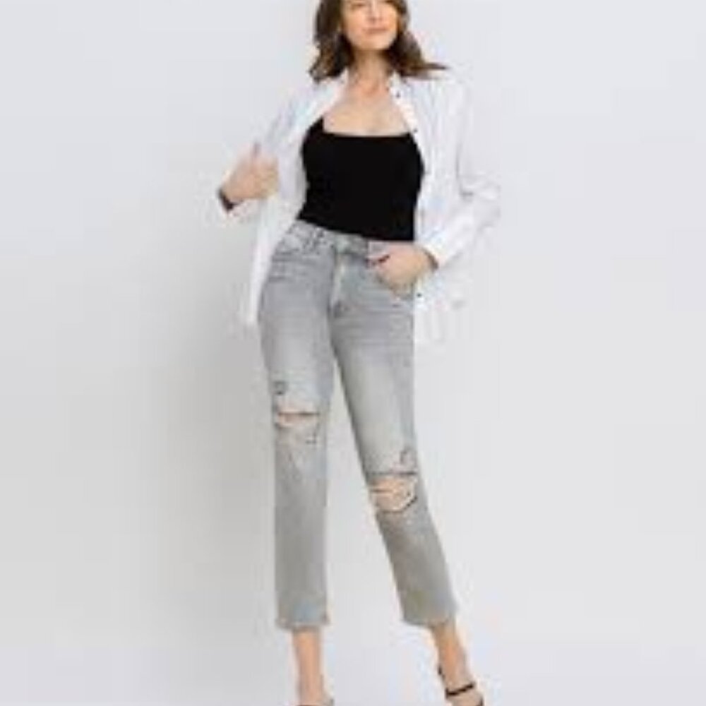 Flying Monkey gray distressed jeans